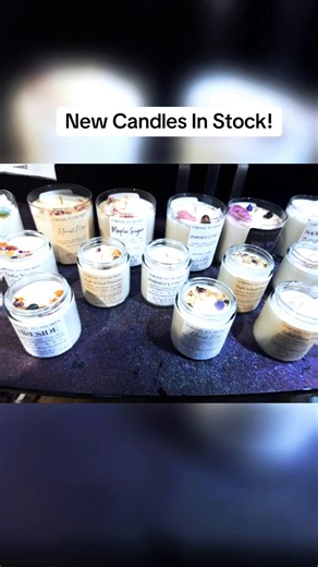 New Candles in Stock!!!! Organic Hand Poured by a local Mom, these are heavenly! #charmedandhealing #organiccandles #heavenly #burnitdown #crystalshop
