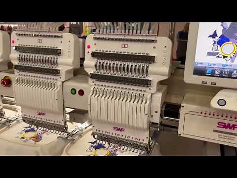SWF KX-UH1504-45 High-Speed Multi-Head Embroidery Machine | Trade Show Demo 🧵