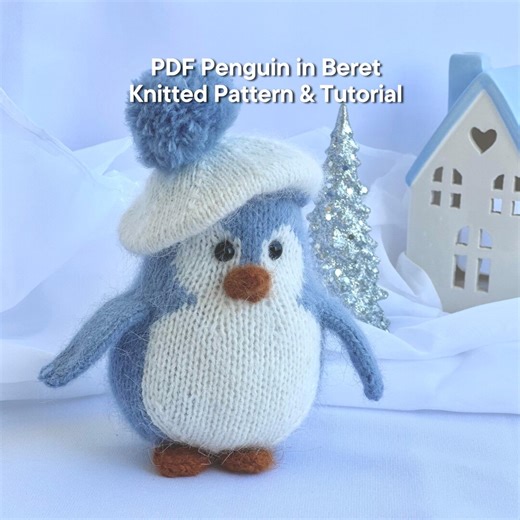 Knitted Penguin in Beret Pattern: Toy Tutorial (PDF Pattern) - Etsy
