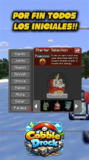 POR FIN TODOS LOS INICIALES!!🔥COBBLEDROCK! #minecraft #parati #humor #games #pokemon #gaming