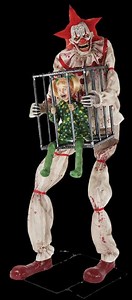 "Cagey the Clown with Child" Halloween Animatronic Decoration