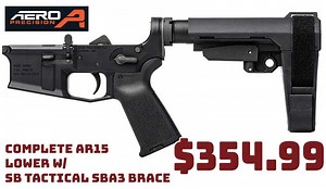 Aero M4E1 Pistol Complete Lower Receiver SB Tactical SBA3 Brace $354.99
