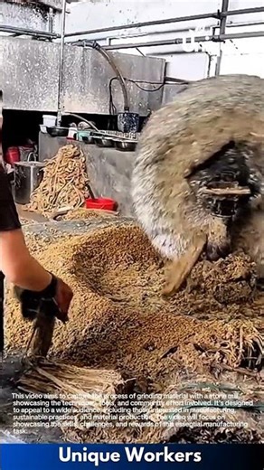 Material processing: grinding material with a stone mill