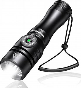 Wurkkos DL02 Scuba Diving Light,3000 Lumens 6500K Dive Light with Rotary Magnetic Switch,IPX8 Waterproof 496M Long Throw 100M Underwater 3 Lighting Modes Submersible Flashlight for Night Diving