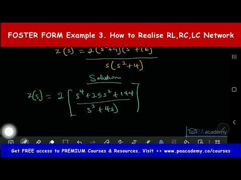 FOSTER 2 FORM. Example 3. How to Realize RL RC LC Network Synthesis Using Foster 1 and 2 Form