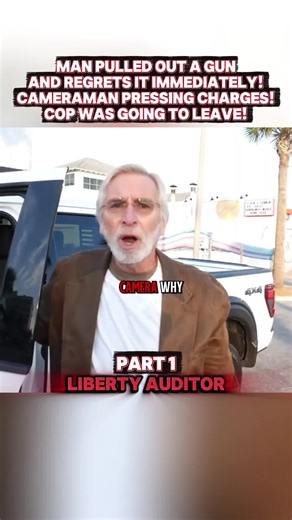 MAN PULLS OUT A GUN AND REGRETS IT IMMEDIATELY! CAMERAMAN PRESSING CHARGES! COP WAS GOING TO LEAVE! #cops #gun #police #pov #audit