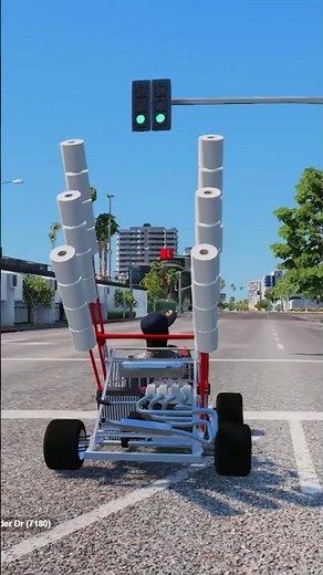 MODDED SHOPPING CART DESTROYS $2,000,000 CAR 😂 GTA 5 RP FiveM #LURP #shorts