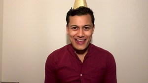 Young Man On Video Call Countdown to New Year and Celebrating with Party Popper | Free Stock Video Footage