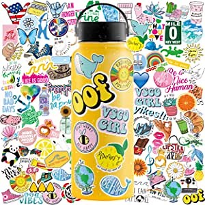 Five and 2 100 Pack Water Bottle Stickers Waterproof Stickers VSCO Stickers, Hydroflask Stickers Waterproof, Laptop Stickers, Vinyl Stickers for Water Bottles and Hydro Flask Stickers for Kids