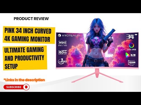 Pink 34 Inch Curved 4K Gaming Monitor Review | Ultrawide 165Hz HDR Monitor for Gaming & Work