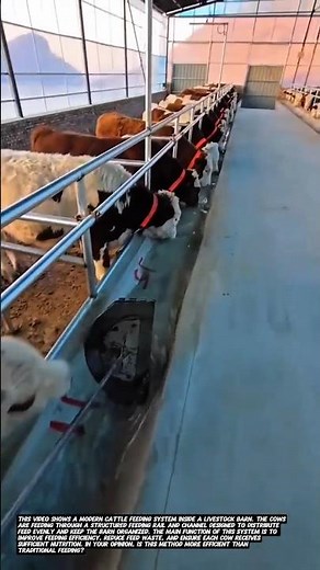 Modern Cattle Feeding System in Barns | Efficient Livestock Management.
