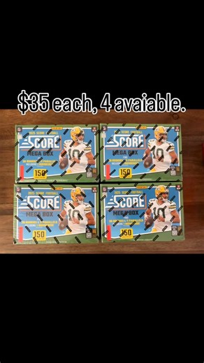  2025 SCORE FOOTBALL MEGA BOX  $35 each — 4 available Perfect...
