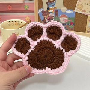 Croche Pattern Paw Coaster Tutorial - Instant Download PDF - Etsy