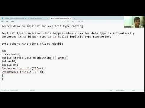 implicit and explicit type casting.