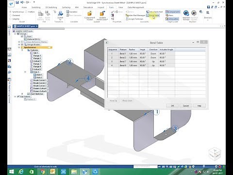 Solid Edge Draft - View Wizard Bend Table Part List