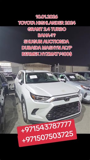 2024 Toyota Highlander Turbo at Dubai Auction Service