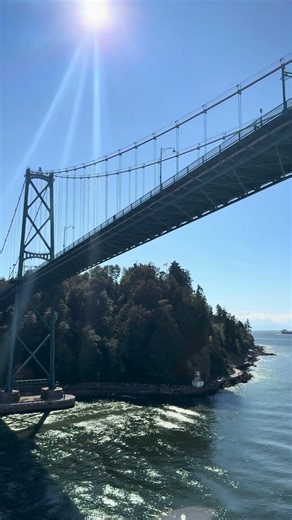 Sailing under Vancouver's Lions Gate Bridge on Discovery Princess