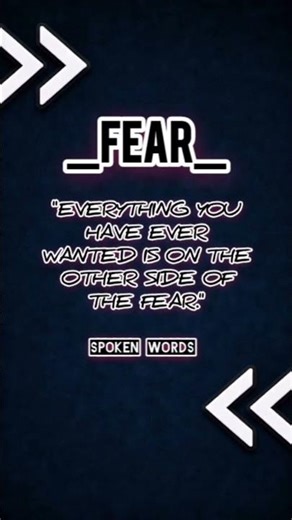 Fear # spoken words # viral shorts ❣️❤️