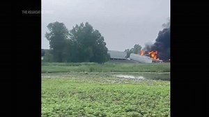 Rail cars carrying hazardous material derail and catch fire in North Dakota