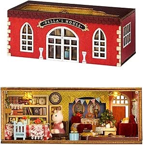 Amazon.com: CUTEROOM DIY Miniature Dollhouse Kits, New DIY Mini Rabbit Town Casa Wooden Doll Houses Miniature Building Kits with Furniture Dollhouse Toys for Girls Birthday Gifts (QH001) : Toys & Games