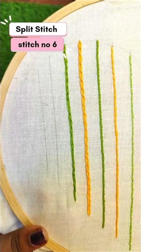 Split Stitch Embroidery 🧵 Easy for Beginners #shorts