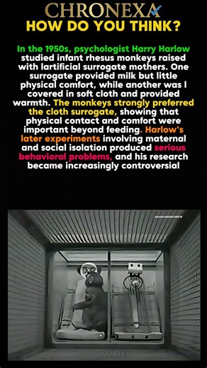 Harry Harlow’s Monkey Experiments Changed Psychology #shorts #history