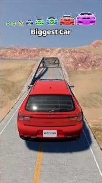 Big And Small Cars vs Narrow Bridge 4 #shorts | BeamNG.Drive