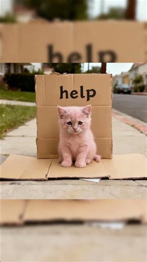 No One Noticed the Pink Kitten… Until Someone Finally Did 🩷🐾#cat #kitten #pug #puppy