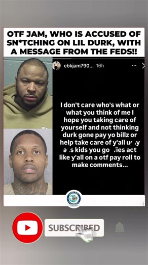 OTF Jam Breaks Silence from Federal Prison! 😱 "Durk Ain't Paying Yo Bills" #otfjam #lildurk #otf