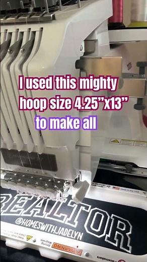 I love this magnetic hoop 4.25"x13" from @HoopMaster-MightyHoop used to hoop embroidered sweatshirt