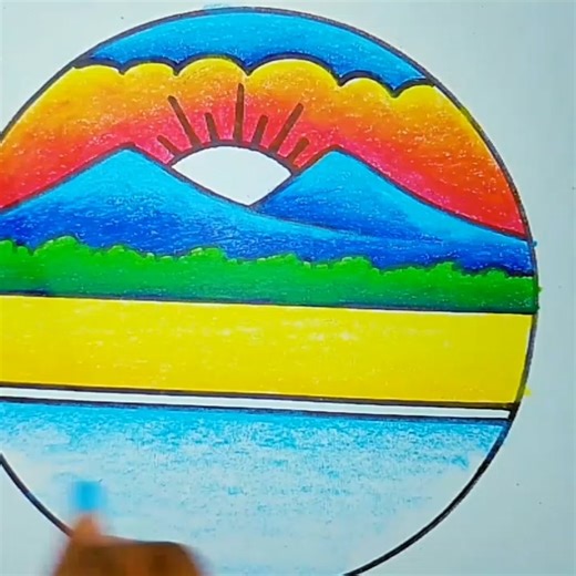 Sunset drawing simple #art #drawing #painting