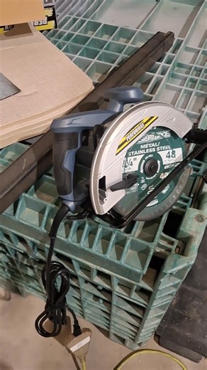 Picked this up at Menards for doing our tin roofing. Its going to end up retiring the portable band saw and most likely cutting down the big band saws use. I will say full face shield not just the saftey glasses when using it. These where small cuts but not hot and no bur to remove. 1 saw will be cutting strips while this one will do any tin cuts. #hardestworkingmanineventrentals | Dana Wilson