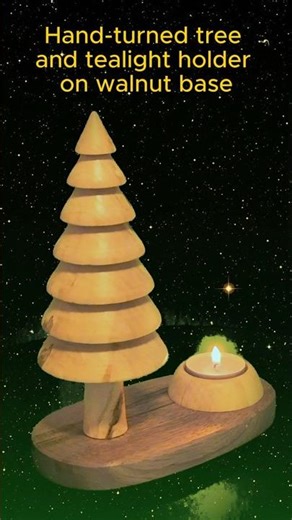 Wooden Tealight Holder with Decorative Tree #woodworking