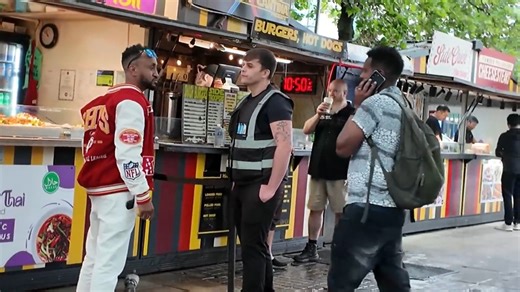 I chat to & film the SIA Security Guard Anthony at the Food Market at Piccadilly Gardens #Manchester | Spiceheads