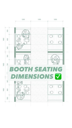 @archibox.au on Instagram: "Booth Seating Dimensions 🍽️📏 🧠 Save & send this to a friend to help them out! 💻 Comment “box” and I’ll send you the link to get your FREE CAD drawings to and instantly improve your drawings. #architecturaldrawing #architecturalstudent #designtip #technicaldrawing #architecturensw"