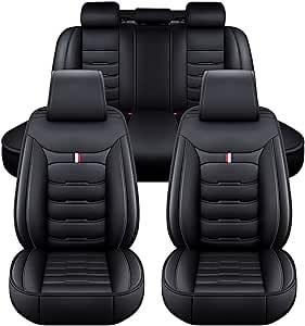 Car Seat Covers for Buick Lacrosse 2010-2019 Full Set with Waterproof Leather Front Rear Seat Automotive Protection Cushions - MH51 Black