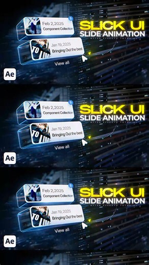 Slick UI Slide Animation in After Effects ⚡#shorts #motiongraphics