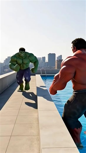 Green Hulk kills Red Alien Hulk with superhero power | #shrots​