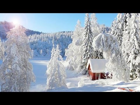 Relaxing music, zen, calm and magnificent landscapes of snow and mountains in winter, seen by drone
