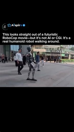 A real humanoid robot that looks like a futuristic movie character, but it's not AI or CGI