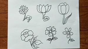 26K views · 593 reactions | How to draw 6 types flowers easy step by step | Easy flower drawing for kids | Priyanka creative guru | Facebook