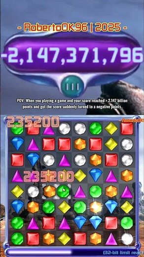 POV: When your score reached 2.147 billion points #gaming #bejeweled2 #shorts