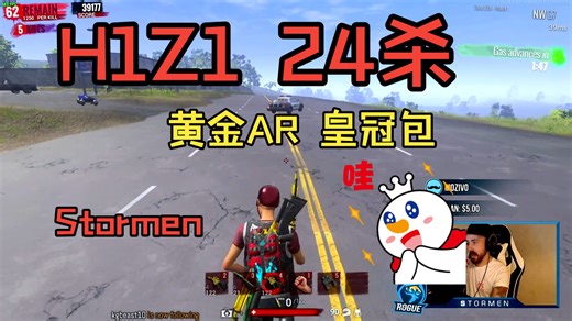 H1Z1 24杀-小胡子Stormen黄金AR 皇冠包