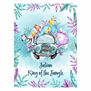 Personalized Baby Quilt Panel, Custom Printed Bedding, DIY Cut and Sew Panel, Nursery Crib Duvet, Baby Shower Gift - Safari - Etsy UK