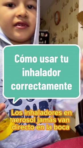 Cómo usar un inhalador en aerosol. #salud #inhalador #niños #pediatria #neumologia