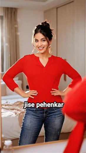 Women Red Casual Regular Sleeves Top | Budget Friendly Stylish Daily Wear Under ₹300 #shortvideo