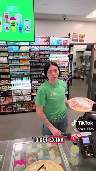 Trying @7-ELEVEn food for the first time alone. I got the pizza from 7-eleven, nachos, hot Funyuns and sour skittles. Solo dinner at 7-eleven. #7eleven #711 #pov #vlog #foodtiktok