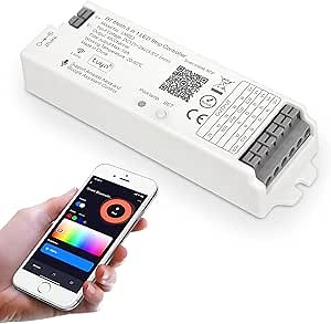 LM053 Bluetooth Mesh 4.2 LED Strip Controller RGB CCT RGBW 5in1 Dimmable Compatible with Smart Life APP/Alexa Echo/Google Assistant Home/Siri, DC12-24V Lights Controller