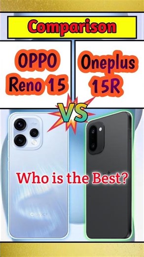 OPPO Reno 15 vs OnePlus 15R 🔥 Full Specs Comparison | Camera, Display, Performance ⚡ #rightbytech