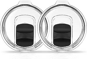 Magnetic Tumbler Lid, 2 Pack Replacement Lid for YETI 20 oz Tumbler, 16 oz Pints, 10/24 oz Mug, 10 oz Lowball with Magnetic Slider Switch